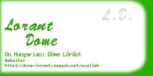 lorant dome business card